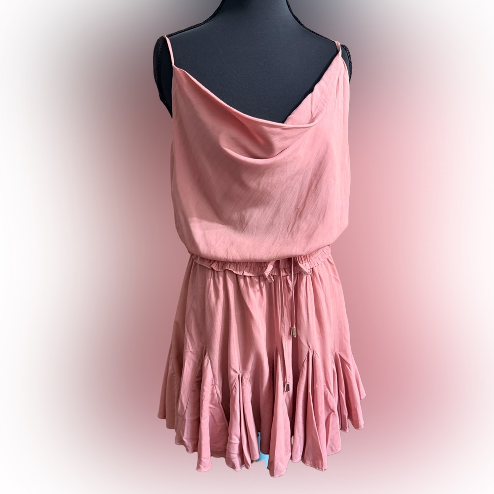 Entro Boutique Pink Cowl Neck Spaghetti Strap Dress Romper New Size Medium